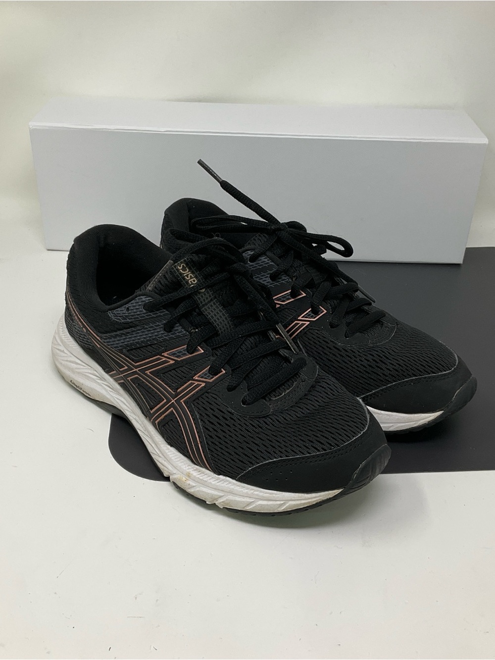 ASICS Womens Gel Contend 6 1012A570 Black Running Shoes Sneakers Size 6.5